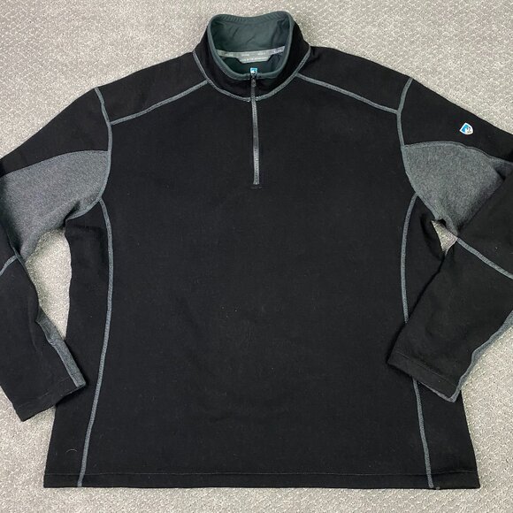 Kuhl Revel 1/4 Zip Sweater Men's XXX Large Black Gray 3XL XXXL - Picture 2 of 14